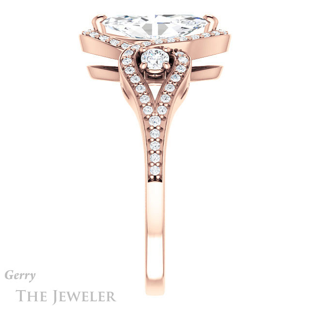 Marquise Cut Forever Brilliant Moissanite Engagement Ring #GTJ1044-marquise-fb-r