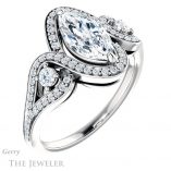 Marquise Cut Forever Brilliant Moissanite Engagement Ring #GTJ1044-marquise-fb-w