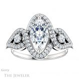Marquise Cut Forever Brilliant Moissanite Engagement Ring #GTJ1044-marquise-fb-w