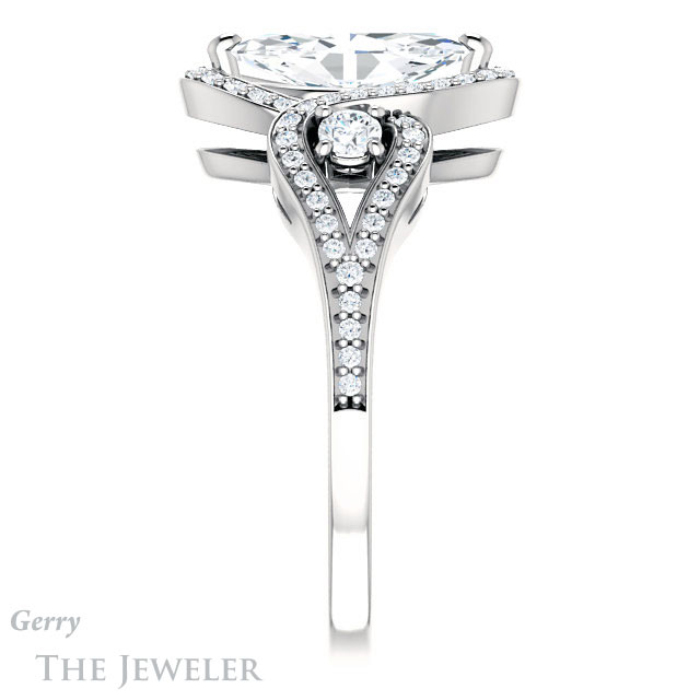Marquise Cut Forever Brilliant Moissanite Engagement Ring #GTJ1044-marquise-fb-w