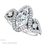 Marquise Cut Forever Brilliant Moissanite Engagement Ring #GTJ1044-marquise-fb-w