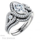 Marquise Cut Forever Brilliant Moissanite Engagement Ring #GTJ1044-marquise-fb-w