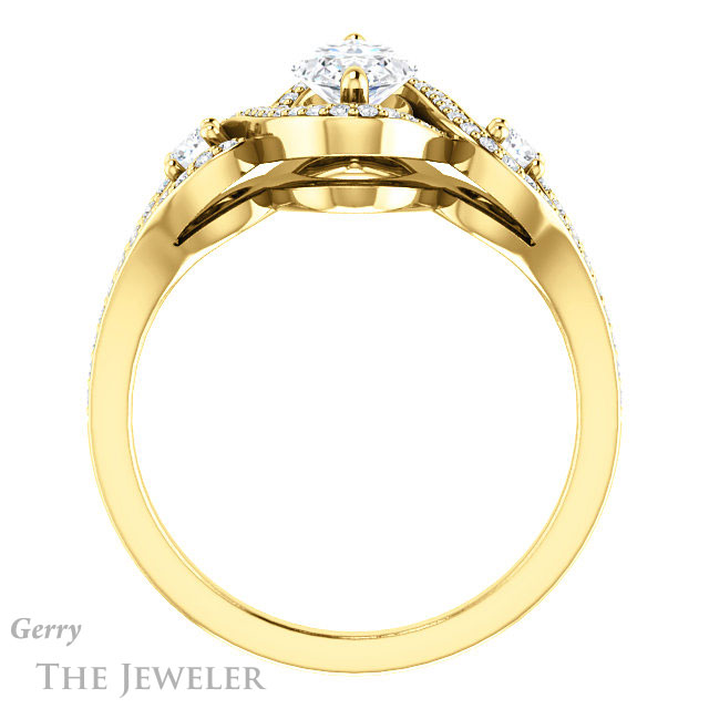 Marquise Cut Forever Brilliant Moissanite Engagement Ring #GTJ1044-marquise-fb-y