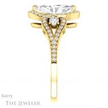 Marquise Cut Forever One Moissanite Engagement Ring #GTJ1044-marquise-fb-y 3 Marquise Cut Forever Brilliant Moissanite Engagement Ring #GTJ1044-marquise-fb-y