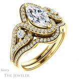 Marquise Cut Forever One Moissanite Engagement Ring #GTJ1044-marquise-fb-y 6 Marquise Cut Forever Brilliant Moissanite Engagement Ring #GTJ1044-marquise-fb-y