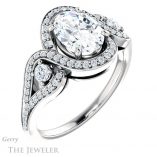 Oval Shaped Forever One Moissanite Engagement Ring #GTJ1044-oval-fo-w 4 Oval Shaped Forever One Moissanite Engagement Ring #GTJ1044-oval-fo-w