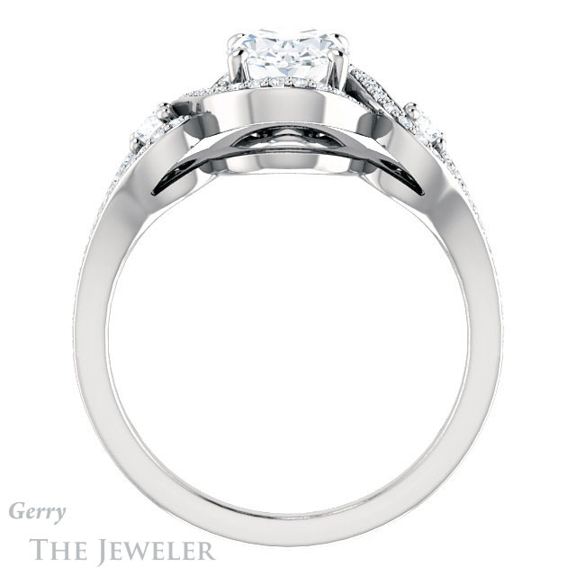 Oval Shaped Forever One Moissanite Engagement Ring #GTJ1044-oval-fo-w 2 Oval Shaped Forever One Moissanite Engagement Ring #GTJ1044-oval-fo-w