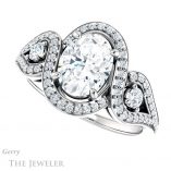Oval Shaped Forever One Moissanite Engagement Ring #GTJ1044-oval-fo-w 5 Oval Shaped Forever One Moissanite Engagement Ring #GTJ1044-oval-fo-w