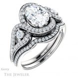 Oval Shaped Forever One Moissanite Engagement Ring #GTJ1044-oval-fo-w 6 Oval Shaped Forever One Moissanite Engagement Ring #GTJ1044-oval-fo-w