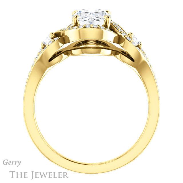 Oval Shaped Forever One Moissanite Engagement Ring #GTJ1044-oval-fo-y