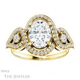 Oval Shaped Forever One Moissanite Engagement Ring #GTJ1044-oval-fo-y