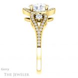 Oval Shaped Forever One Moissanite Engagement Ring #GTJ1044-oval-fo-y