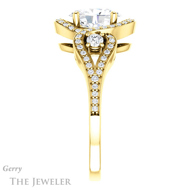 Oval Shaped Forever One Moissanite Engagement Ring #GTJ1044-oval-fo-y
