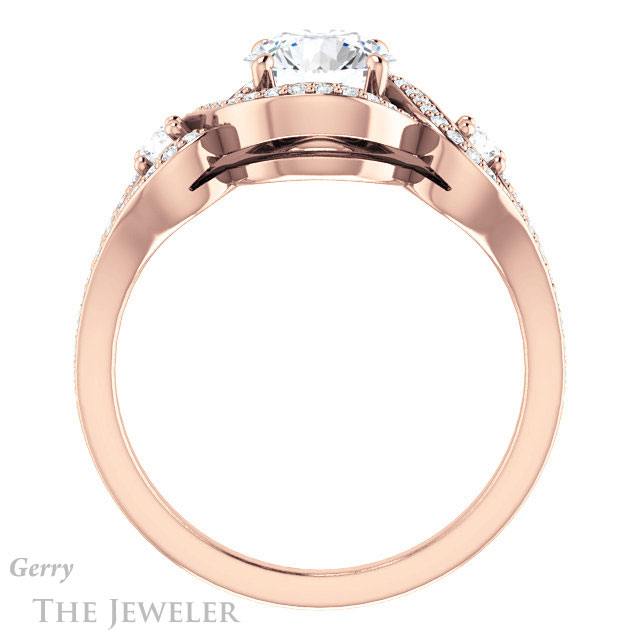 Round Cut Forever One Moissanite Engagement Ring #GTJ1044-round-fo-r