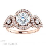 Round Cut Forever One Moissanite Engagement Ring #GTJ1044-round-fo-r