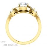 Round Cut Forever One Moissanite Engagement Ring #GTJ1044-round-fo-y