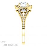 Round Cut Forever One Moissanite Engagement Ring #GTJ1044-round-fo-y
