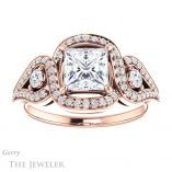 Princess Cut Forever One Moissanite Engagement Ring #GTJ1044-square-fo-r