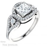 Princess Cut Forever One Moissanite Engagement Ring #GTJ1044-square-fo-w 4 Princess Cut Forever One Moissanite Engagement Ring #GTJ1044-square-fo-w