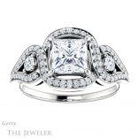 Princess Cut Forever One Moissanite Engagement Ring #GTJ1044-square-fo-w 1 Princess Cut Forever One Moissanite Engagement Ring #GTJ1044-square-fo-w