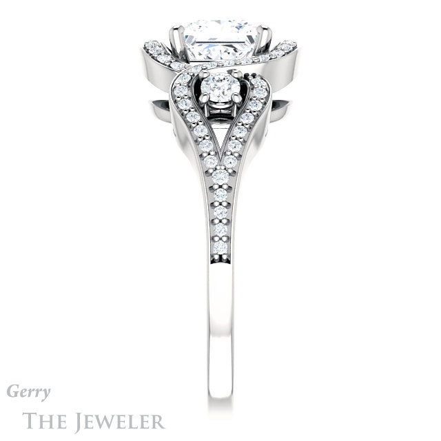Princess Cut Forever One Moissanite Engagement Ring #GTJ1044-square-fo-w 3 Princess Cut Forever One Moissanite Engagement Ring #GTJ1044-square-fo-w