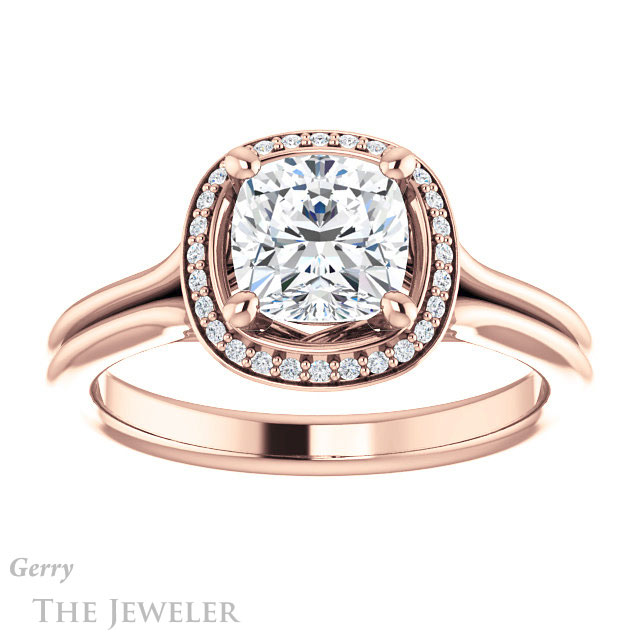 Cushion Cut Forever One Moissanite Engagement Ring #GTJ1045-cushion-fo-r