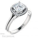 Cushion Cut Forever One Moissanite Engagement Ring #GTJ1045-cushion-fo-w