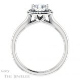Cushion Cut Forever One Moissanite Engagement Ring #GTJ1045-cushion-fo-w