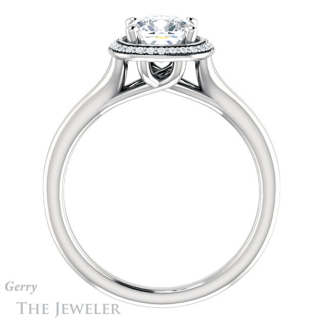 Cushion Cut Forever One Moissanite Engagement Ring #GTJ1045-cushion-fo-w