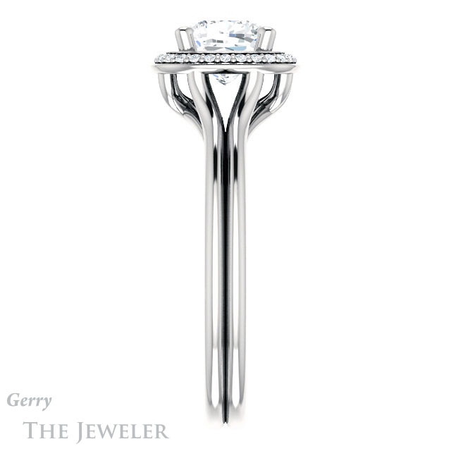 Cushion Cut Forever One Moissanite Engagement Ring #GTJ1045-cushion-fo-w