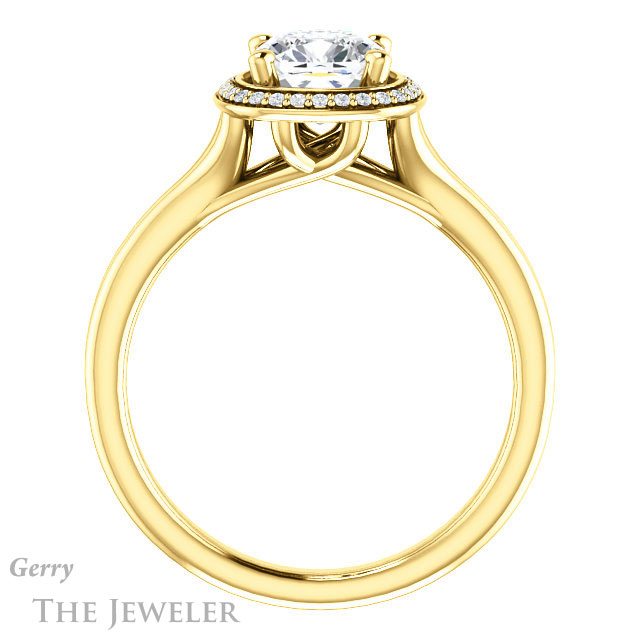 Cushion Cut Forever One Moissanite Engagement Ring #GTJ1045-cushion-fo-y