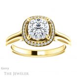 Cushion Cut Forever One Moissanite Engagement Ring #GTJ1045-cushion-fo-y