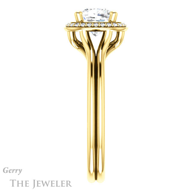 Cushion Cut Forever One Moissanite Engagement Ring #GTJ1045-cushion-fo-y