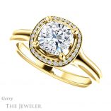 Cushion Cut Forever One Moissanite Engagement Ring #GTJ1045-cushion-fo-y
