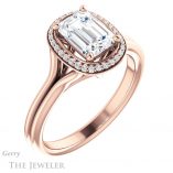 Emerald Cut Forever One Moissanite Engagement Ring #GTJ1045-emerald-fb-r 4 Emerald Cut Forever Brilliant Moissanite Engagement Ring #GTJ1045-emerald-fb-r
