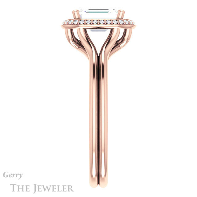 Emerald Cut Forever One Moissanite Engagement Ring #GTJ1045-emerald-fb-r 3 Emerald Cut Forever Brilliant Moissanite Engagement Ring #GTJ1045-emerald-fb-r