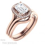 Emerald Cut Forever One Moissanite Engagement Ring #GTJ1045-emerald-fb-r 6 Emerald Cut Forever Brilliant Moissanite Engagement Ring #GTJ1045-emerald-fb-r