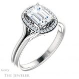 Emerald Cut Forever One Moissanite Engagement Ring #GTJ1045-emerald-fb-w 4 Emerald Cut Forever Brilliant Moissanite Engagement Ring #GTJ1045-emerald-fb-w