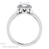 Emerald Cut Forever One Moissanite Engagement Ring #GTJ1045-emerald-fb-w 2 Emerald Cut Forever Brilliant Moissanite Engagement Ring #GTJ1045-emerald-fb-w