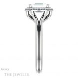 Emerald Cut Forever One Moissanite Engagement Ring #GTJ1045-emerald-fb-w 3 Emerald Cut Forever Brilliant Moissanite Engagement Ring #GTJ1045-emerald-fb-w