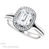 Emerald Cut Forever One Moissanite Engagement Ring #GTJ1045-emerald-fb-w 5 Emerald Cut Forever Brilliant Moissanite Engagement Ring #GTJ1045-emerald-fb-w