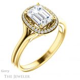 Emerald Cut Forever Brilliant Moissanite Engagement Ring #GTJ1045-emerald-fb-y
