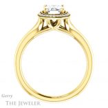 Emerald Cut Forever Brilliant Moissanite Engagement Ring #GTJ1045-emerald-fb-y