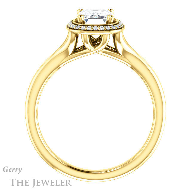 Emerald Cut Forever Brilliant Moissanite Engagement Ring #GTJ1045-emerald-fb-y