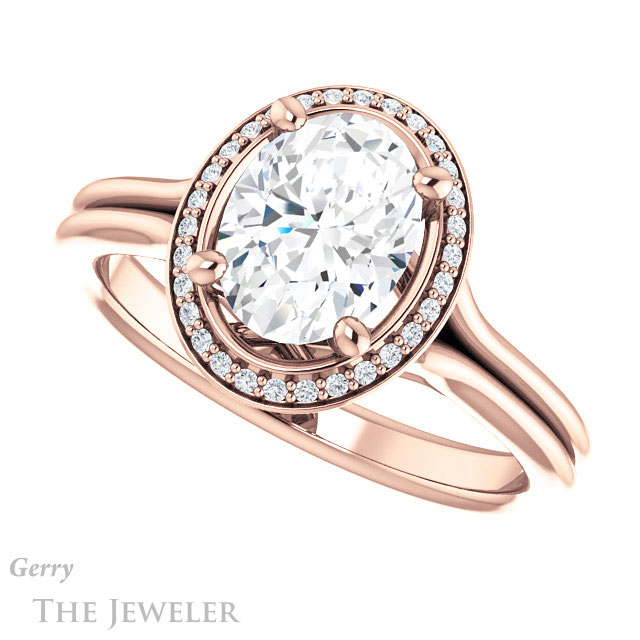 Oval Shaped Forever One Moissanite Engagement Ring #GTJ1045-oval-fo-r 5 Oval Shaped Forever One Moissanite Engagement Ring #GTJ1045-oval-fo-r