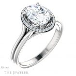 Oval Shaped Forever One Moissanite Engagement Ring #GTJ1045-oval-fo-w