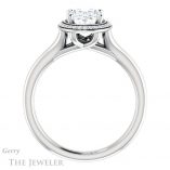 Oval Shaped Forever One Moissanite Engagement Ring #GTJ1045-oval-fo-w