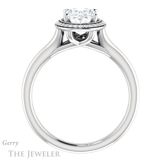 Oval Shaped Forever One Moissanite Engagement Ring #GTJ1045-oval-fo-w