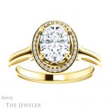 Oval Shaped Forever One Moissanite Engagement Ring #GTJ1045-oval-fo-y 1 Oval Shaped Forever One Moissanite Engagement Ring #GTJ1045-oval-fo-y