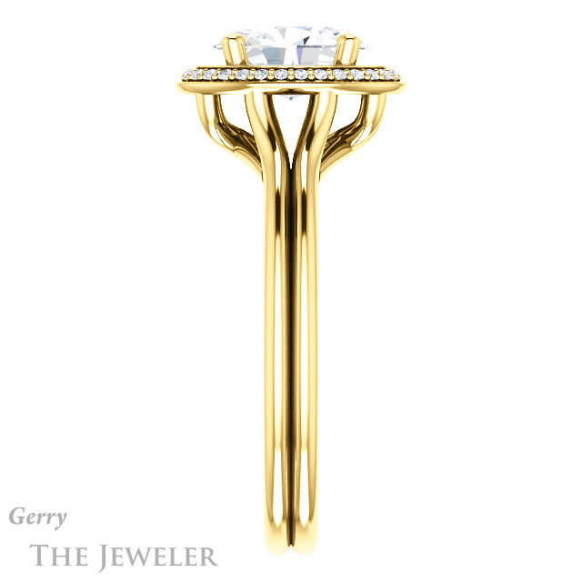 Oval Shaped Forever One Moissanite Engagement Ring #GTJ1045-oval-fo-y 3 Oval Shaped Forever One Moissanite Engagement Ring #GTJ1045-oval-fo-y